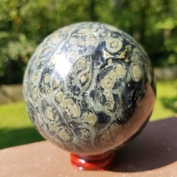 Kambaba Crocodile Jasper Crystal Ball #5 - Picture 2 of 4
